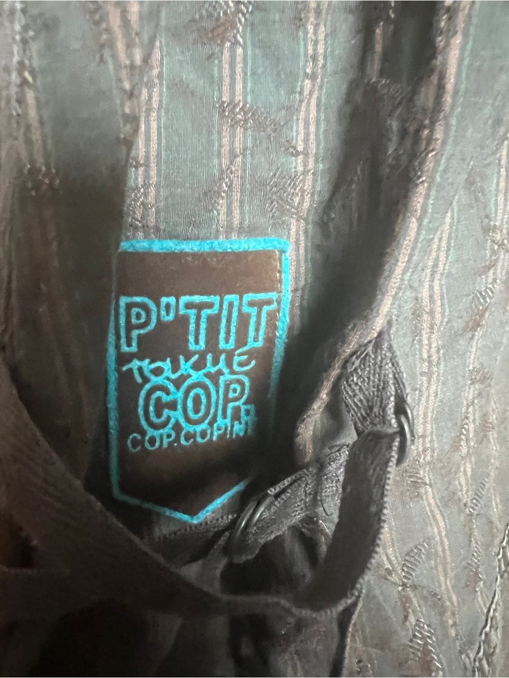 Y2K VTG Cop. Copine Fairy Grunge Midi Dress Gray SZ 40/M Striped Floral Skater - Picture 9 of 16